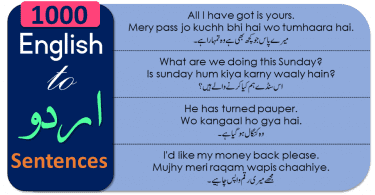 English to Urdu Sentences used in Daily Life for Speaking