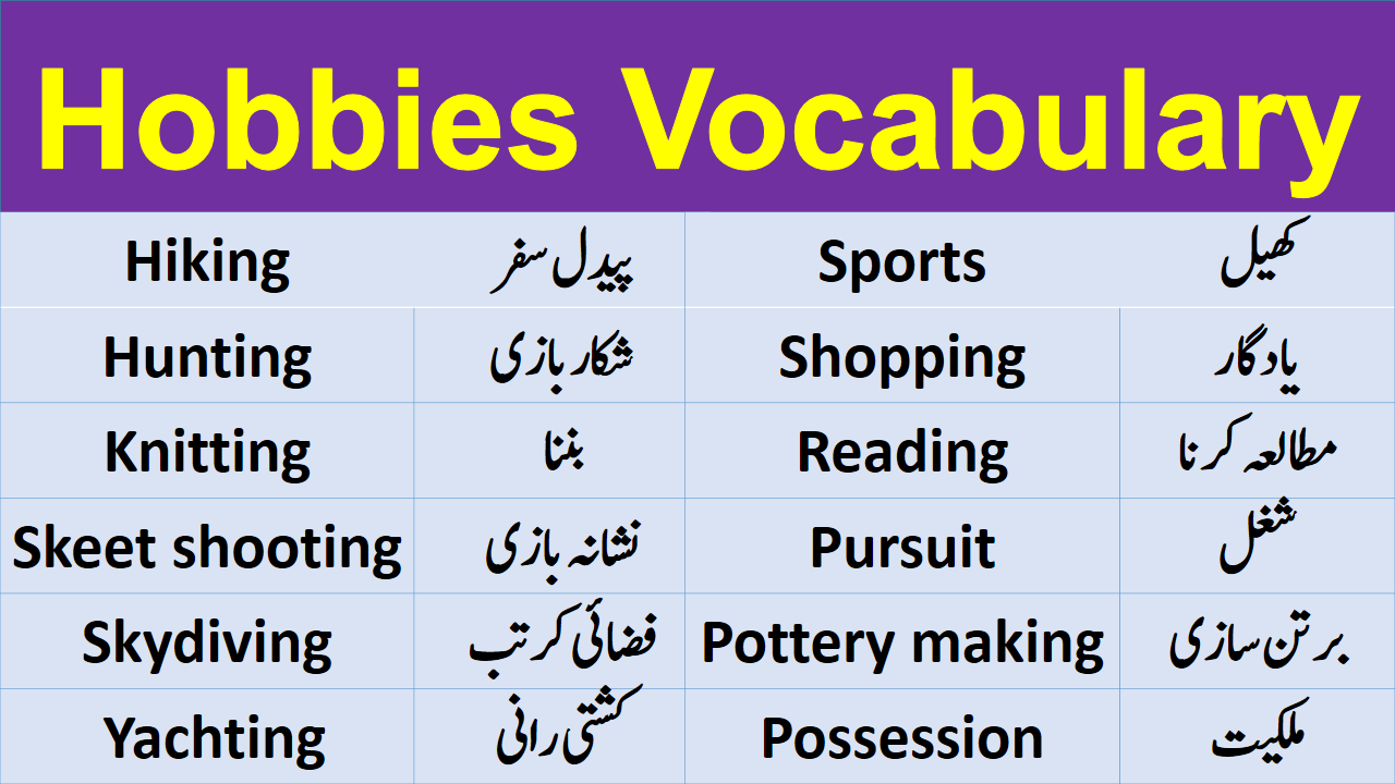 hobbies-vocabulary-with-urdu-meanings-148-words