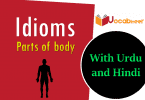 Parts of body idioms with Hindi and Urdu meanings and sentences PDF. Idioms related to body parts in Urdu and Hindi. Idioms about Parts of body.