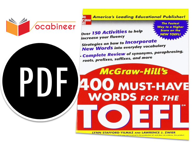 400 Must Have Words For The TOEFL PDF Free by McGraw Hill’s download. 400 words for TOEFL PDF Book Download for free.