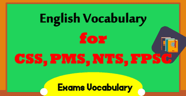 Vocabulary for CSS and PMS With Meanings and PDF | Exams Vocab