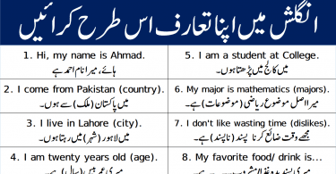 20 Phrases to Introduce Yourself with Urdu Translation learn 20 different phrases to introduce yourself in English with Urdu translation and meanings