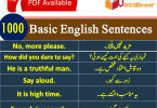 Basic English lessons in Hindi, 1000 English sentences in Urdu, 1500 English sentences in Hindi PDF, Often Used English sentences in Urdu, Kids sentences, Essential English sentences PDF