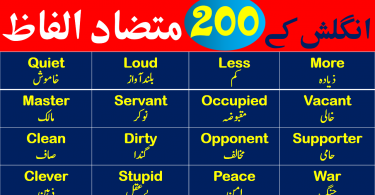 Synonyms and Antonyms List with Urdu & Hindi Meanings