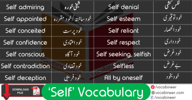 Vocabulary Words Starting with Self with Urdu Meanings