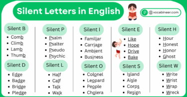 A to Z Words with Silent Letters in English