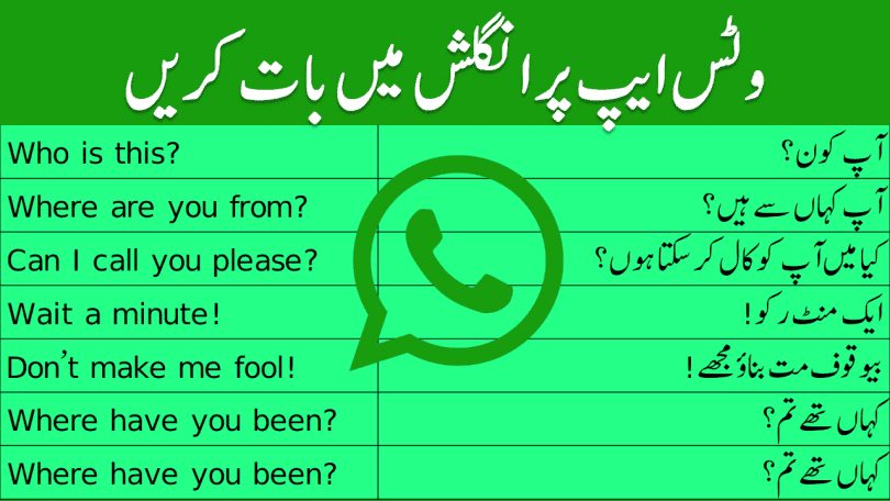 50 English Sentences for WhatsApp Chatting with Urdu