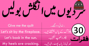 daily use English to Urdu Sentences for winter season