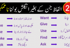 Learn English Through Urdu with 25 Daily Use Words. English to Urdu vocabulary words PDF, English words with Urdu meanings