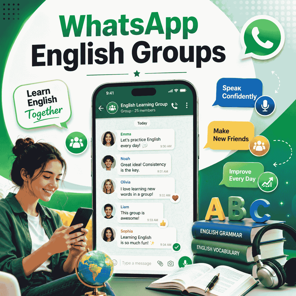 English WhatsApp Groups by Vocabineer
