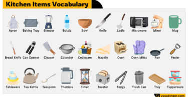Kitchen Items Names – Learn Common Kitchen Objects