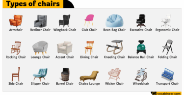 Different Types of Chairs with Names