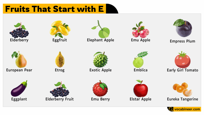 30 Fruits that Start with Letter E