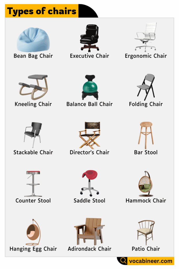 Types of chairs with pictures