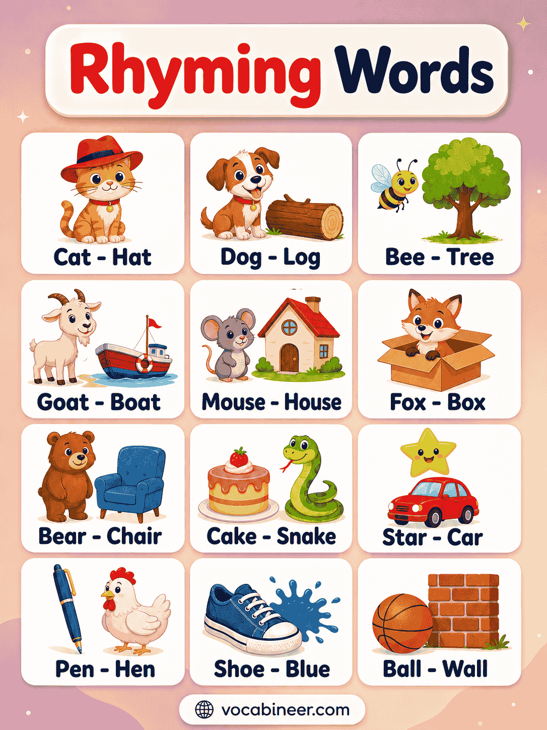Useful Rhyming Words for Poems, Songs, Rap, and Kids
