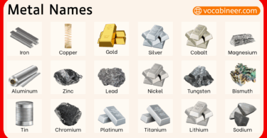 50 Metal Names in English with Pictures