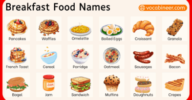 100 Breakfast Food Names in English with Pictures