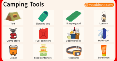 Camping Tools and Equipment Names and their Pictures