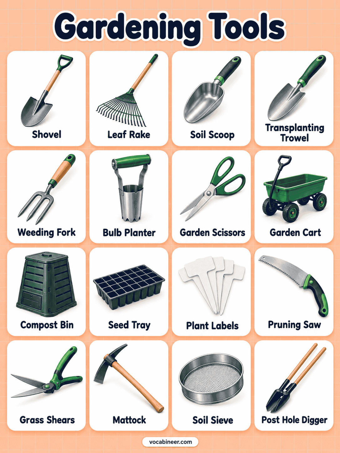 Gardening Tools in English With Pictures and Uses