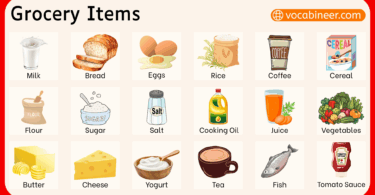 Grocery items Names in English with Pictures