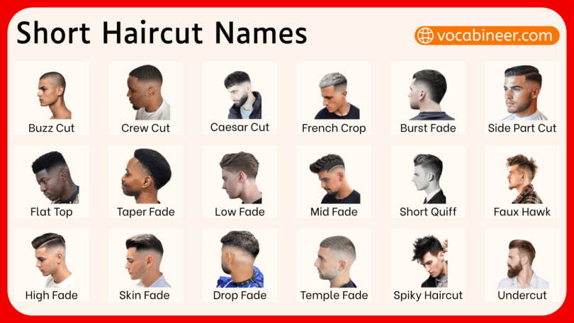 Short Haircut Styles Names in English with Pictures