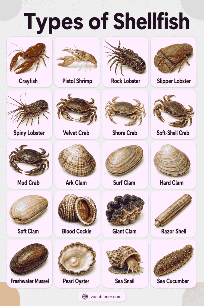 Types of Shellfish with Names and Pictures
