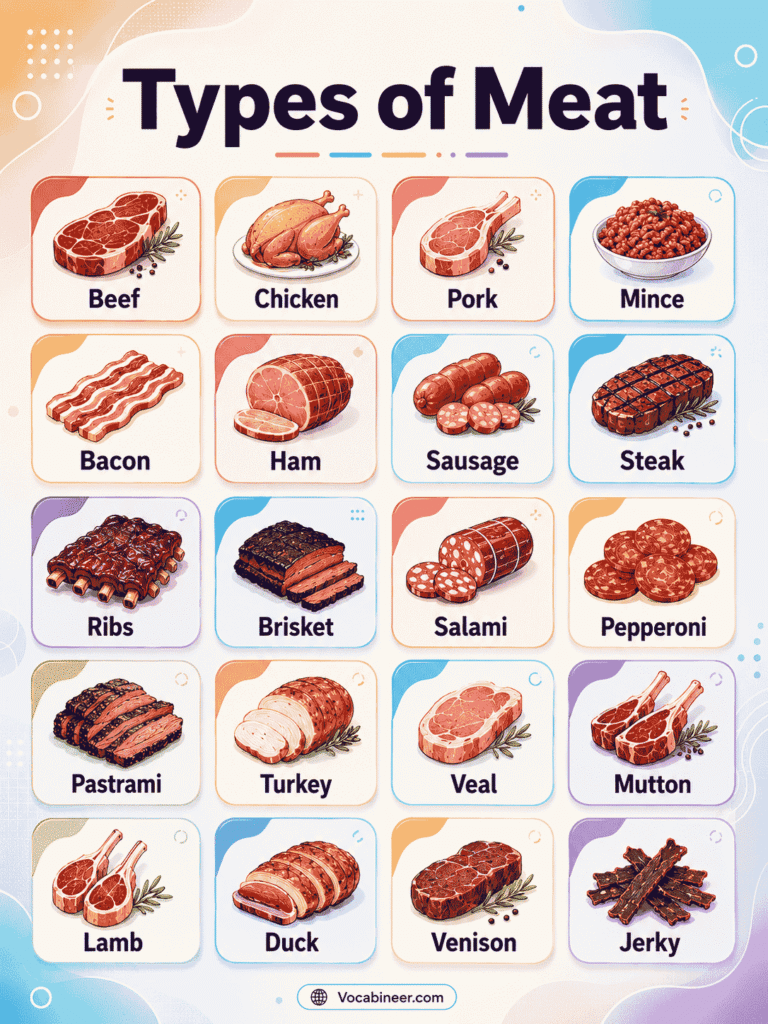 Meat Names in English: Types, Cuts & Products Guide