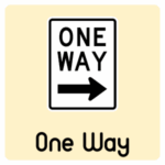 No One Way Road Signs with Names and Meanings in English