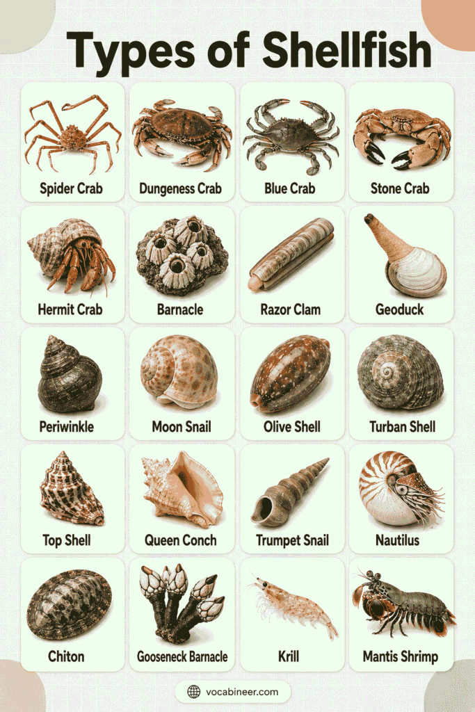 Types of Shellfish with Names and Pictures