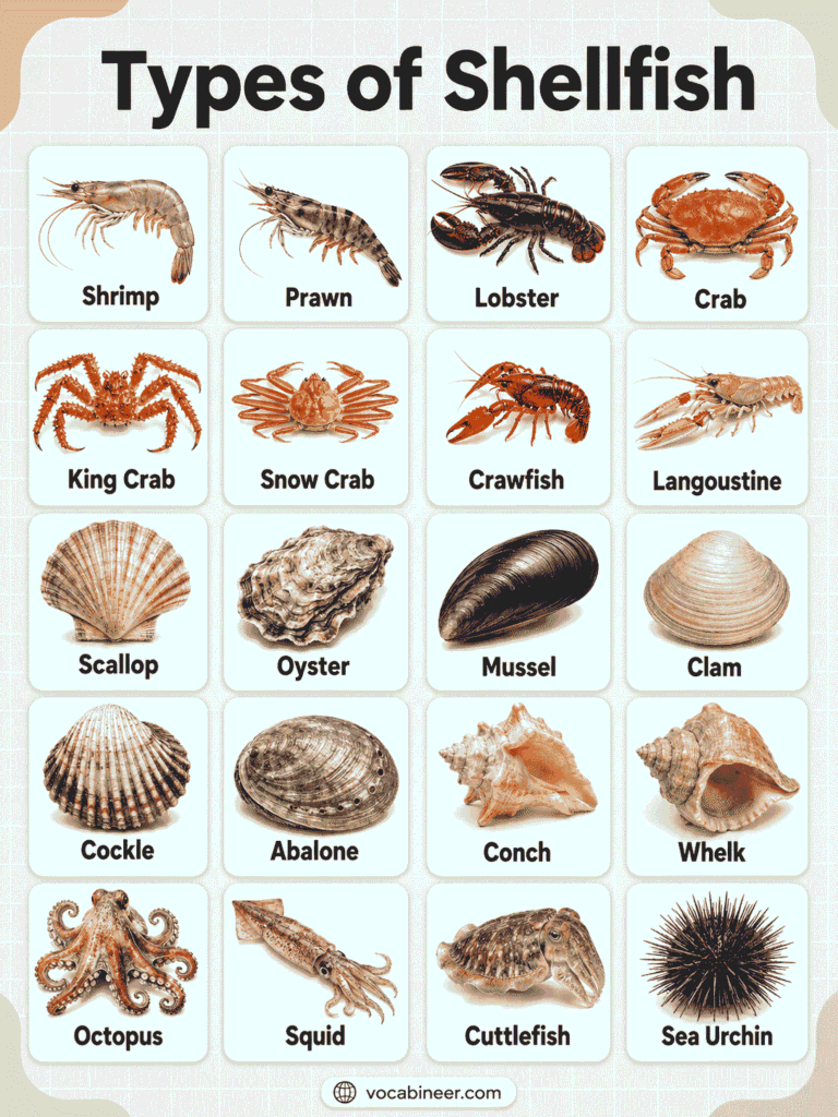 Shellfish Types Types of Shellfish with Names and Pictures