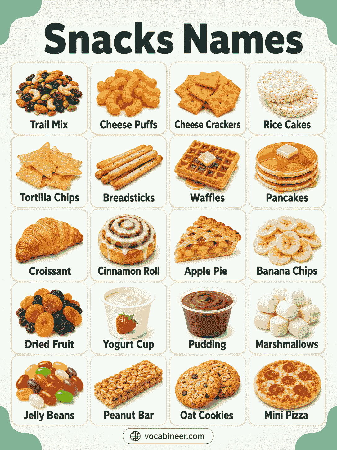 Types of Snacks by Flavor, Ingredient, and Cooking Method