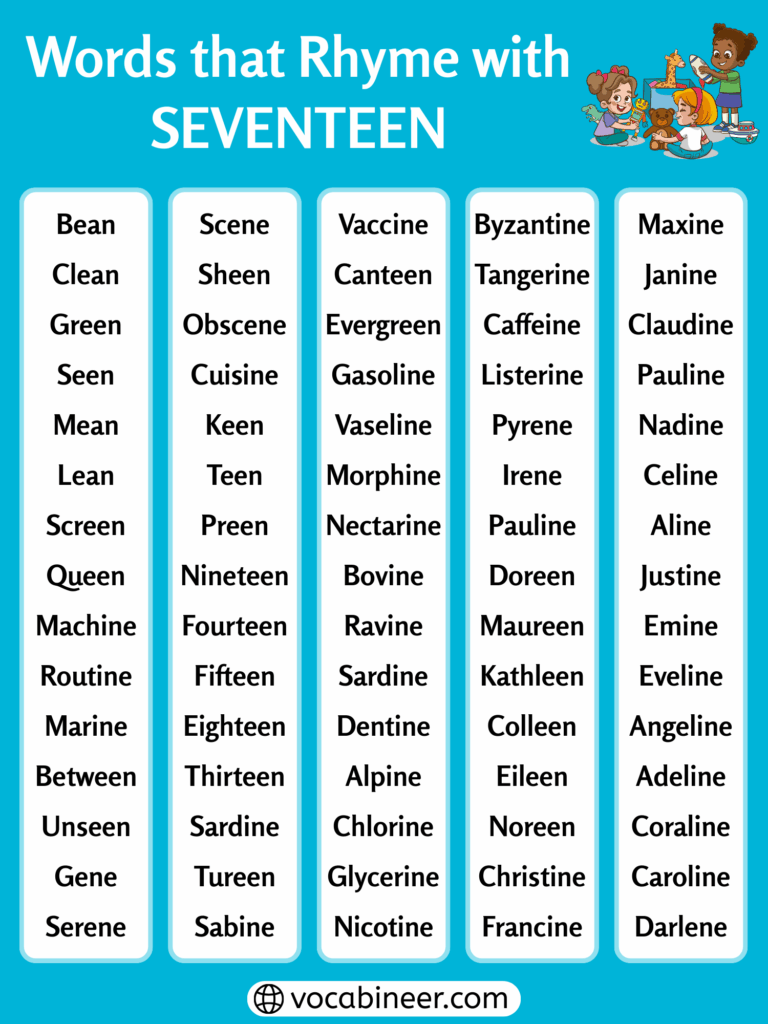 Creative Words That Rhyme with Seventeen: Complete List