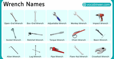 Types of Wrenches in English with Pictures