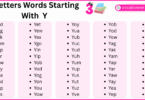 3 Letter Words Starting with Y
