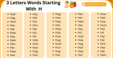 3 Letter Words That Begin with H in English