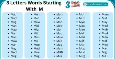 3 Letter Words That Start with M in English