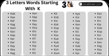 3 Letter Words that Start with K in English