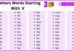 List of 3 Letter Words That Start with V in English