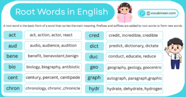 Root Words in English with Examples