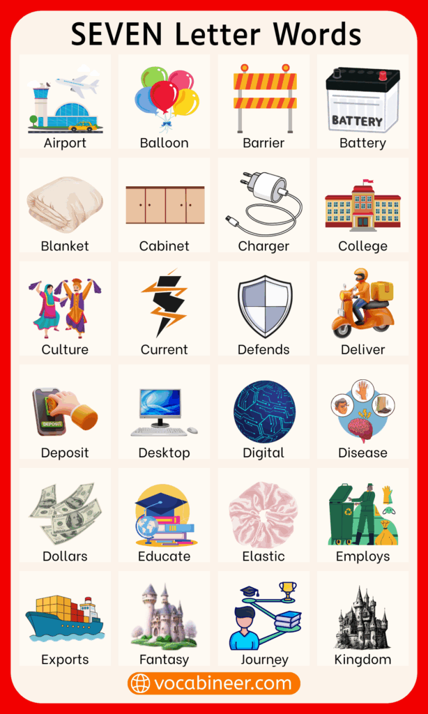 7 Letter Words in English | List of 1100+ Unique Words for Kids