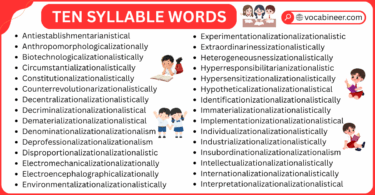 Ten Syllable Words in English with Examples
