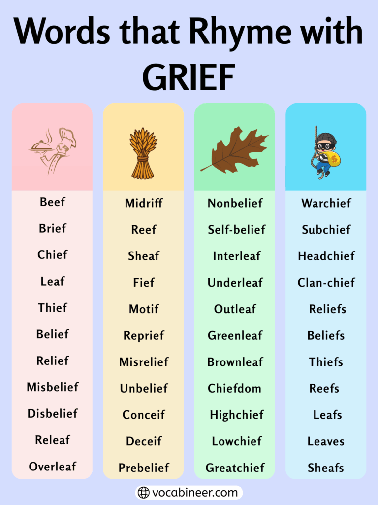 Creative Rhymes for Grief: 631 Rhyming Words List