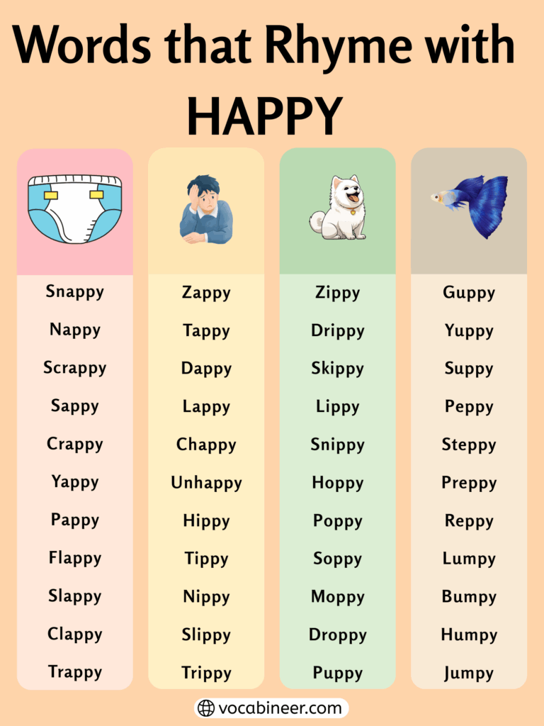 667 Inspiring Rhymes with Happy for Poems and Songs