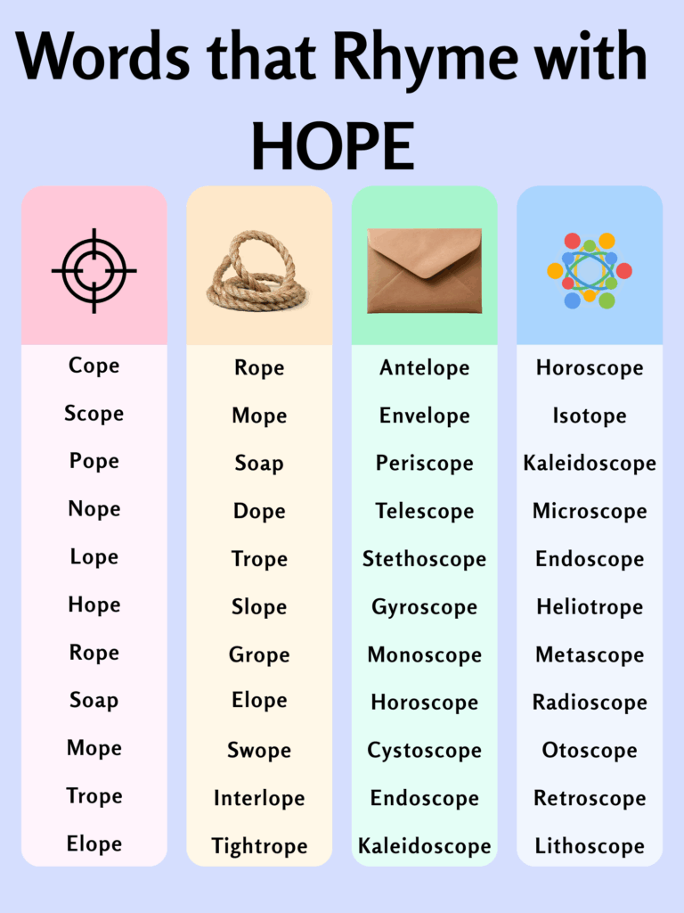 751+ Creative Rhymes with Hope for Students
