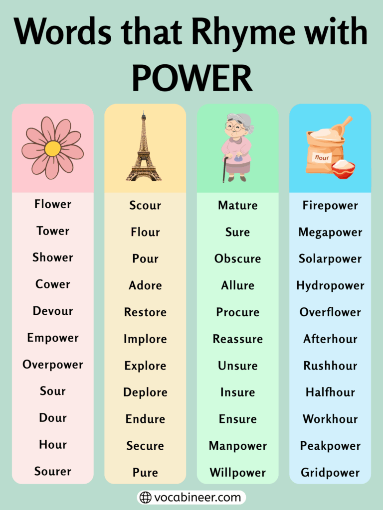 685 Wonderful Words That Rhyme with Power