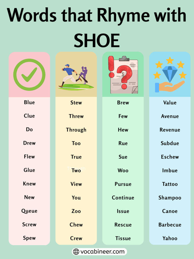 848 Creative Words That Rhyme with Shoe in English