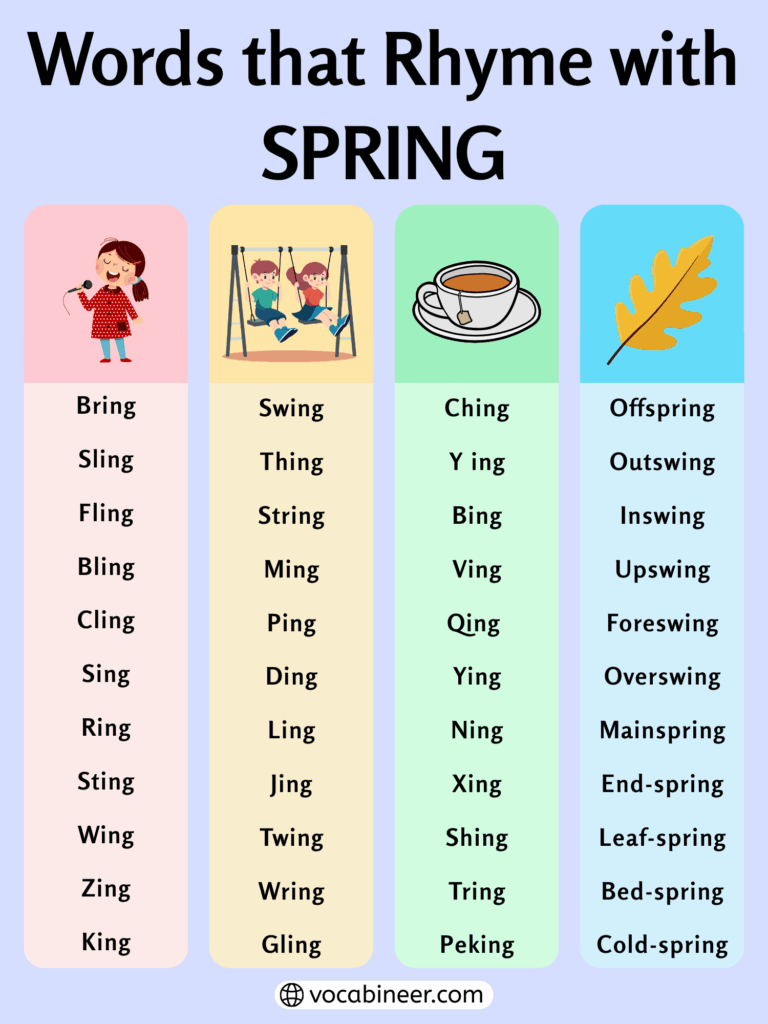 647 Joyful Words That Rhyme with Spring for Poems