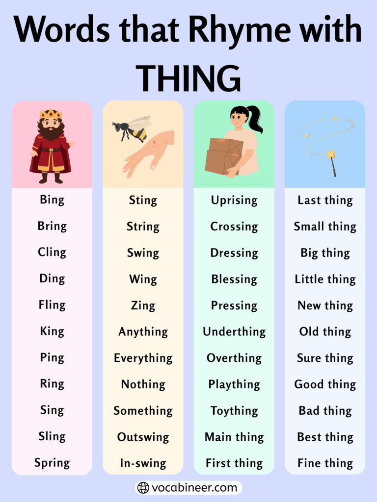 Creative Words That Rhyme with Thing in English