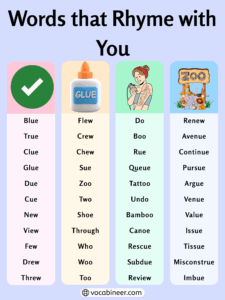 Posative Rymes Words That Rhyme with You: 242 Perfect and Positive Rhymes