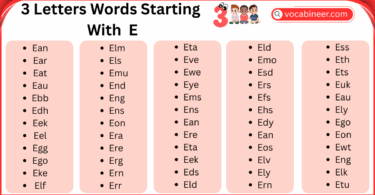 3 Letter Words Starting with E for Beginners